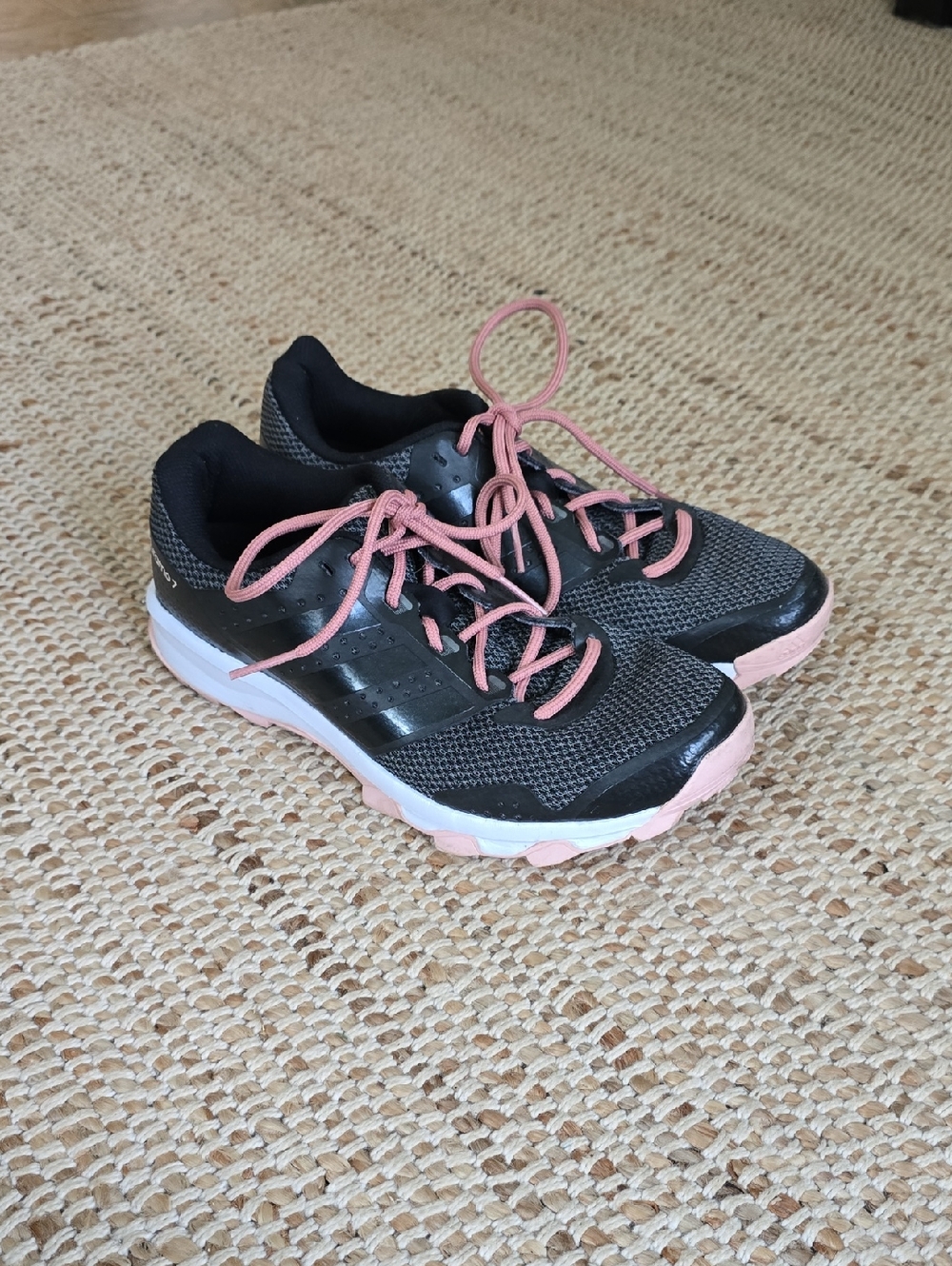 Adidas Duramo 7 Trail women's running shoes in black with pink accents